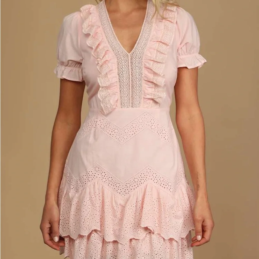 Lulu's Blush Pink Ruffle Mini Dress - Picture 2 of 9
